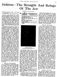 Louis Marshall wrote a lengthy editorial on the state of anti-Semitism in 1925.