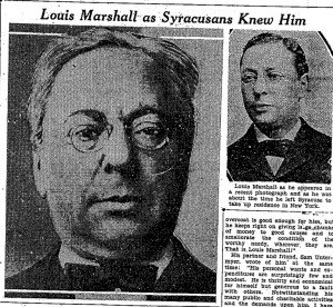 Born in Syracuse, Louis Marshall would become the most distinguished civil rights lawyer of the early 20th century