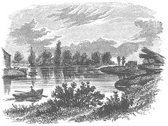 Wilkinson’s Flotilla on the Salmon River 1812. Credit: Benson Lossing (1869). Creative Commons license.